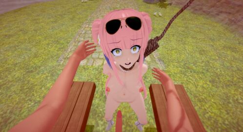 arknights asphyxiation ceylon_(arknights) death doctor_(arknights) female female_death gallows halloween hands_tied hanged hanging hangmannoose_(artist) koikatsu noose r18g strangled strangling