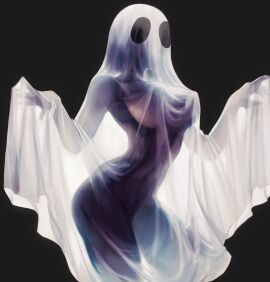 backlighting breasts curvy female ghost ghost_girl large_breasts my_kinky_queen pose solo standing