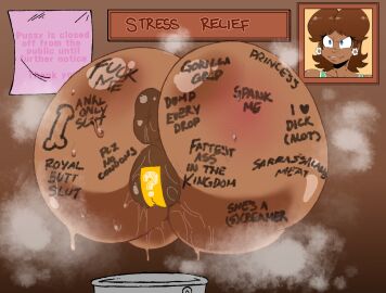 1girls anal anal_access anal_only anal_only_maebari anus anus_focus ass big_anus big_ass body_writing bubble_ass bubble_butt dark-skinned_female dark_skin female female_focus female_only glory_wall human human_female human_only maebari mario_(series) nintendo princess_daisy public_use puffy_anus puffy_pussy pussy pussy_lips pussy_sticker royalty sealed_pussy solo solo_female spank_marks steaming_body steamy steamy_ass steamy_pussy stuck_in_wall swamp_ass sweat sweaty_ass taped_pussy twitter_link unseen_character vaginal_fluids weener72