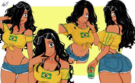 1girls ass big_ass big_breasts big_butt big_thighs black_hair brazilian brazilian_miku_(cosplay) brazilian_sadako breasts female female_focus genderswap_(itf) huge_ass huge_breasts huge_butt huge_thighs long_hair lughost multiple_views national_personification navel_piercing original original_character ringu rule_63 short_shorts tagme tan tan_body tanline tanned tanned_skin the_ring thick_hips thick_thighs thighs tv whale_tail yamamura_sadako