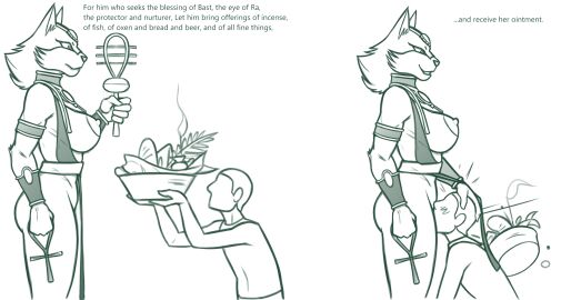 2024 ankh anthro armlet bast belt big_breasts blush bottomwear bracelet breasts clothing collar cunnilingus deity domestic_cat duo egyptian egyptian_mythology english_text exposed_breasts felid feline felis female femdom food gem grabbing_head head_grab headgear hi_res human human_on_anthro incense interspecies jewelry larger_female loincloth looking_down male male/female mammal middle_eastern_mythology monochrome mostly_nude mummies_alive muscular muscular_female mythology oral parody pussy redout religious_themes sex side_view sistrum size_difference text two_panel_image vaginal_penetration worship