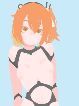 1girls a.i._voice adachi_rei android blank_stare breasts closed_mouth completely_nude contrapposto empty_eyes expressionless female flat_color frown hair_ribbon hara_id_21 head_tilt headlamp joints looking_at_viewer medium_hair navel no_nipples nude one_side_up orange_eyes orange_hair radio_antenna ribbon robot robot_girl robot_joints sanpaku seams small_breasts solo upper_body utau white_ribbon