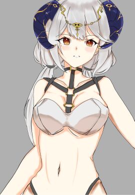 1girls beauty_mark blush ciyana female horns indie_virtual_youtuber light-skinned_female light_skin orange_hair virtual_youtuber vtuber