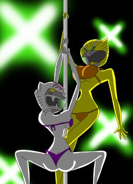 ass bikini breasts female pole power_rangers zackon7