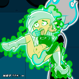 1boy 1girls anal anal_insertion anal_masturbation anal_sex dani_phantom danny_phantom dark_danny female ghost ghost_girl green_eyes high_heel_boots legs_open legs_spread licking_ear male nat_tpm nickelodeon open_pussy paralyzed pussy pussy_focus pussy_lips red_eyes telekinesis tongue tongue_kiss tongue_out vagina_focus white_hair