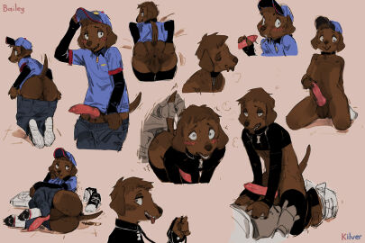 animal_genitalia animal_penis anthro anthro_on_anthro anthro_penetrated anthro_penetrating anthro_penetrating_anthro anus ass bailey_(kilver) bent_over blush bodily_fluids bottomwear bottomwear_down brown_body brown_fur canid canine canine_genitalia canine_penis canis clothed clothing collar cowgirl_position cum cum_string delivery_(commerce) delivery_employee domestic_dog duo erection fellatio female floppy_ears footwear from_front_position fur genital_fluids genitals hat headgear headwear hi_res kilver knot leash leashed_collar lying male male/male male_penetrated male_penetrating male_penetrating_male mammal on_bottom on_side on_top oral pants pants_down partially_clothed penetration penile penis penis_backwards presenting presenting_hindquarters sex shirt simple_background sketch_page socks solo spread_ass spread_butt spread_legs spreading t-shirt tail tail_grab tail_motion tailwag tongue tongue_out topwear