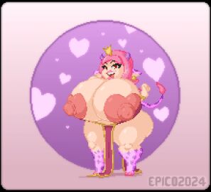 1girls alternate_version_available animal areolae ass bovid_humanoid bovine bovine_humanoid breasts breasts_bigger_than_head breasts_bigger_than_torso cattle_humanoid cow_ears cow_girl cow_print curvy ear earrings enormous_breasts epicpotatolord eyelashes female gloves heart_nipples huge_ass huge_nipples hyper hyper_breasts jackie_moo large_areolae lipstick long_hair looking_at_viewer pink_hair pixel_art purple_horn red_eyes simple_background solo_female standing suggestive swimwear tail tail_tuft thick_thighs wide_hips