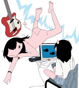 1girls ass chewchewer ear edit edited feet_up female female_focus female_only first_porn_of_character guitar kappa kappa_(chewchewer) laying_down laying_on_stomach low_res oc original original_art original_at_source original_character solo tail wink zhenpilled