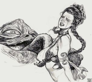 alien areola areolae bad_end big_breasts bikini bikini_top bikini_top_aside bodily_fluids braid braided_hair breasts breasts_out carrie_fisher collar crying crying_with_eyes_closed damsel_in_distress disgusted earrings female hand_around_back imminent_penetration imminent_rape imminent_sex jabba_the_hutt licking_breast lucasfilm monochrome nipples open_mouth princess_leia_organa rebel_(star_wars) red_face return_of_the_jedi revealing_breasts sabudenego saliva saliva_on_tongue simple_background slave slave_bikini slave_girl slave_leia slave_outfit star_wars tongue tongue_around_breasts tongue_out