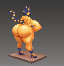 1girls animal_crossing ankha ankha_(animal_crossing) anthro areola areolae areolae_bigger_than_head armband ass ass_bigger_than_body ass_bigger_than_breasts ass_bigger_than_head ass_focus ass_visible_through_thighs bangs big_breasts blue_eyes blue_hair blush breasts breasts_bigger_than_head breasts_bigger_than_torso cat_ears cat_girl cat_humanoid cat_tail catgirl choker colossal_ass effectively_nude eyelashes feline female female_focus female_only flanc20 functionally_nude fur furry furry_only gigantic_breasts gradient_background headwear high_heels huge_breasts hyper hyper_ass hyper_butt jewelry large_ass large_breasts large_butt legband looking_at_viewer looking_back massive_ass massive_breasts massive_butt multicolored_hair naked naked_female naked_footwear nintendo short_hair striped_tail stripes sweat sweatdrop sweating tail thick_thighs toe_claws toenail_polish two-tone_hair voluptuous voluptuous_female yellow_body yellow_fur