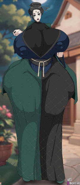 1girls asian_female ass big_ass big_breasts big_butt big_nipples black_myth:_wukong breasts chinese_clothes chinese_mythology curvy curvy_figure female female_only fourth_sister_(black_myth) huge_ass huge_breasts kimono light-skinned_female light_skin looking_at_viewer makeup nipples_visible_through_clothing pale-skinned_female pale_skin solo solo_focus thick thick_ass thick_thighs ultiblackfire voluptuous wide_hips