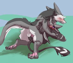 2024 4_toes anal anal_sex animal_genitalia animal_penis anthro anus avali avian balls balls_tuft beak big_dom_small_sub black_body black_feathers black_feet black_tail blush canine_genitalia canine_penis closed_eyes dominant duo feathers feet fur genitals grey_anus grey_balls grey_body grey_ears grey_feet grey_fur grey_tail heart_eyes heart_symbol hi_res knot knotting long_tail lying male male/male male_penetrated male_penetrating male_penetrating_male on_back on_top one_eye_closed pawpads penetration penis pink_knot pink_pawpads pink_penis puffy_anus purple_eyes red_blush sergal sex simple_background size_difference squaresville tail teeth toes tuft