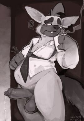 ass balls belly beverage big_balls big_belly big_penis bite_mark_on_ear black_and_white bodily_fluids boss_(twende) breasts clothed clothing clothing_lift coffee coffee_mug dripping erection foreskin frown furry genital_fluids genitals greyscale groggy half-closed_eyes halo-pano hi_res humanoid_genitalia humanoid_penis hyena male mammal monochrome narrowed_eyes necktie necktie_between_breasts open_clothing open_shirt open_topwear partially_clothed penis precum precum_drip raised_clothing raised_shirt raised_topwear scratching_belly scratching_self shirt shirt_lift simple_background steam tired tired_expression tired_eyes tired_look topwear twende_(series) uncircumcised wardrobe_malfunction