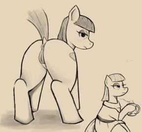 animal_genitalia animal_pussy anus ass bangs belt beverage bored clothing container cup cutie_mark darkened_genitalia dock_(anatomy) earth_pony equid equine equine_ears equine_genitalia equine_pussy eyelashes eyeshadow female feral friendship_is_magic genitals hair half-closed_eyes hasbro holding_beverage holding_object holemann hooves horse looking_at_viewer looking_back makeup mammal mane maud_pie_(mlp) mug multiple_poses my_little_pony narrowed_eyes pony pose presenting presenting_hindquarters presenting_pussy puffy_anus pussy quadruped raised_tail shadow shirt solo steam straight_bangs straight_hair tail topwear tunic unguligrade
