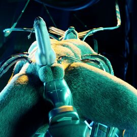 3d absurd_res anthro balls bodily_fluids bondage bound digital_media_(artwork) dripping erection fucking_machine genital_fluids genitals guardians_of_the_galaxy hi_res looking_at_viewer looking_pleasured machine male mammal marvel marvel_comics nude penile penis precum precum_drip procyonid prostate_stimulator raccoon ralic_turman rocket_raccoon sex_toy solo submissive technophilia