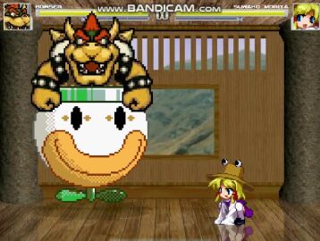 1boy 1girls animated ass bowser cum cum_in_pussy cum_inside doggy_style female horns koopa longer_than_one_minute m.u.g.e.n male missionary_position penis pixel_art sex sprite super_mario_bros. suwako_moriya tagme touhou video