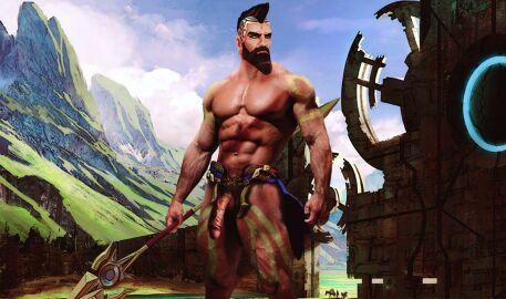 atreus_(league_of_legends) bara league_of_legends male naked pantheon riot_games solo_male yaoi