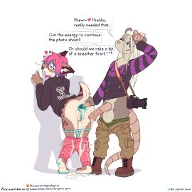 2024 after_anal after_sex american_opossum animal_genitalia animal_penis anthro anthro_on_anthro anus ass balls big_balls big_penis biped blue_anus blue_pussy bodily_fluids bottomwear bottomwear_down brown_body brown_fur camera clothed clothing cum cum_in_ass cum_inside digital_media_(artwork) duo english_text equine_genitalia equine_penis erection facial_piercing felid feline female fur futa/female futanari gaping gaping_anus genital_fluids genitals hair half-closed_eyes hand_on_ass hand_on_butt heart_symbol hi_res intersex intersex/female interspecies knees_together_feet_apart looking_pleasured lynx mammal marsupial narrowed_eyes nose_piercing nose_ring olivia_idril one_eye_closed panties panties_down pants pants_down partially_clothed penis piercing pink_hair pussy ring_piercing simple_background sweat text the_gentle_giant trans_woman transfem underwear underwear_down white_background white_body white_fur white_hair