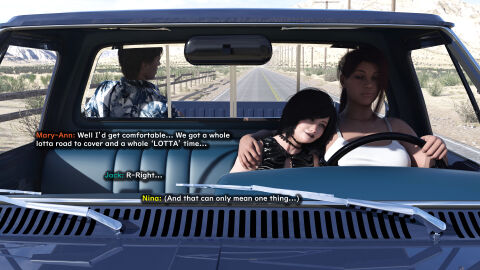 1boy 1futa 1girls 3d big_breasts black_hair black_lipstick blankken breasts cheating cheating_girlfriend cuck cucked_by_futa cuckold desert dialogue driving english_text female futa_with_female futanari goth goth_girl imminent_cuckold imminent_sex in_car intersex large_breasts leaning light-skinned_female light-skinned_futa light-skinned_male light_skin male mary-ann_(blankken) original original_character pale-skinned_female pale_skin short_hair sitting steering_wheel tank_top text truck vehicle vehicle_interior