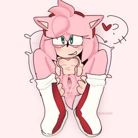 1:1 2023 4_fingers amy_rose anthro anus artist_name bedroom_eyes biped bodily_fluids boots boots_only breasts clitoris clothing ears_down eulipotyphlan eyebrows female fingers footwear footwear_only fur genital_fluids genitals green_eyes heart_symbol hedgehog looking_at_viewer lying mammal mixedupmochii mostly_nude naked_footwear narrowed_eyes nipples on_back pillow pink_body pink_fur pivoted_ears pussy question_mark raised_inner_eyebrows red_boots red_clothing red_footwear red_hairband seductive sega simple_background small_breasts solo sonic_(series) sonic_the_hedgehog_(series) spread_pussy spreading tail teeth unsure vaginal_fluids