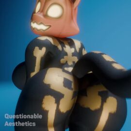 1:1 3d_(artwork) 3d_animation animated anthro ass big_butt black_body blender_(artwork) blender_cycles bodysuit bone_print bone_print_clothing breasts butt_focus butt_jiggle butt_physics clothing digital_media_(artwork) epic_games featureless_breasts featureless_crotch felid feline female for_a_head fortnite fortnite:_battle_royale glowing glowing_eyes glowing_mouth hi_res jiggle_physics jiggling mammal no_sound object_head presenting presenting_hindquarters pumpkin_head questionable_aesthetics_(artist) questionable_aesthetics_(modeler) rear_view shaking_butt short_playtime short_stack skeleton_bodypaint skeleton_costume skinsuit slightly_chubby solo spice_(fortnite) tagme tail thick_thighs tight_clothing video wide_hips