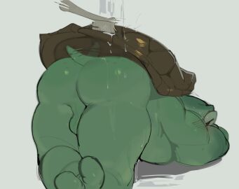 1boy 2024 absurd_res anthro anus_peek ass ass_focus back_view backsack balls ballsack blush brush brushing completely_nude cute digital_media_(artwork) fluids from_behind gay glasses grey_body head_down_ass_up kogito laying_down looking_back looking_pleasured male male_only muscular muscular_arms muscular_male muscular_thighs naked nude nude_male on_floor presenting_ass presenting_hindquarters rear_view reptile round_ass shell solo solo_male submissive submissive_male tail tailwag turtle turtle_shell washing wet