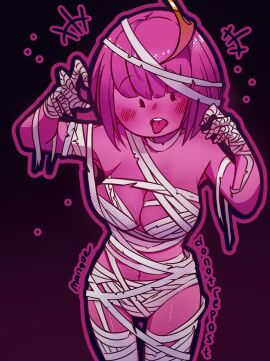 adventure_time cartoon_network crown female mommy mummy_costume mummy_wrappings pink_hair pink_skin princess princess_bubblegum usmangaa