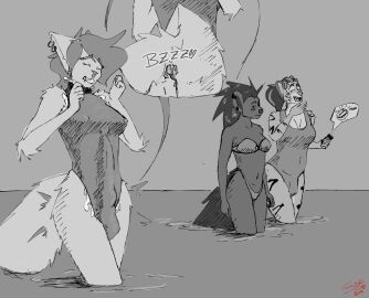 abby_tyler anal anal_plug anal_sex animal_genitalia animal_penis anthro ass balls big_breasts bikini blush bodily_fluids breasts bulge buttplug buttplug_clothing buttplug_in_ass buttplug_insertion buttplug_swimwear canine_genitalia canine_penis clothed clothing cum cum_in_clothing digital_media_(artwork) domestic_cat ejaculation erection felid feline felis female fisk_sheetz futanari genital_fluids genitals greyscale hi_res intersex looking_pleasured mackenna_murphy mammal monochrome nipples object_in_ass one-piece_swimsuit pantherine penetration penis piercing plug_(sex_toy) plug_insertion porcupine rodent roxanne_(spacenavytiger) sex_toy sex_toy_in_ass sex_toy_insertion simple_background smile swimwear tail tiger two-piece_swimsuit vibrator