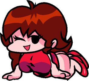 1girls ass auburn_hair big_breasts bottomless bottomless_female breasts crawling fapoholic female female_focus female_only friday_night_funkin girlfriend_(friday_night_funkin) high_heels laying_on_floor looking_at_viewer mob_face open_mouth red_dress red_high_heels tagme transparent_background wink winking winking_at_viewer