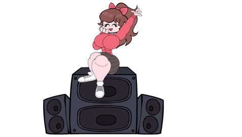 accessory artwork artwork_(digital) breasts brown_hair brown_hair_female clothed clothed_female female friday_night_funkin friday_night_funkin_mod friday_night_funkin_soft girlfriend_(friday_night_funkin) happy happy_female ibispaint_(artwork) ibispaintx no_background robin2024_(artist) soft_gf soft_girlfriend tennis tennis_shoes translation_request