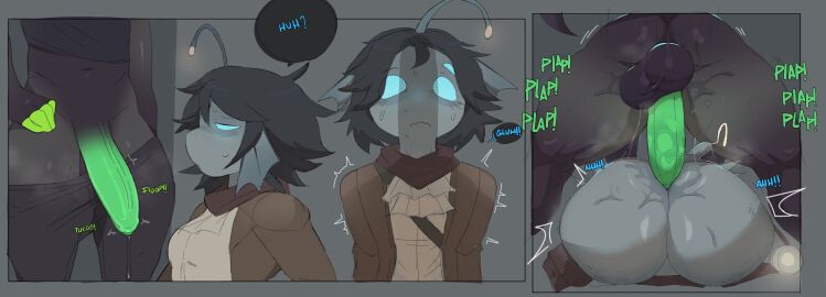 2boys 3_eyes absurd_res accessory anal anal_juice anal_orgasm anal_sex anglerfish anglerfish_merfolk anthro ass balls bfad big_ass big_balls big_butt big_penis black_body black_clothing black_fur black_hair blue_body blue_eyes blush bodily_fluids bottom_heavy bottomless bottomwear bottomwear_down brown_clothing brown_topwear canid canine canis clothed clothing comic cum cum_while_penetrated cumshot dialogue digital_media_(artwork) dipstick_fingers dominant dominant_pov duo duo_focus ejaculation emanata english_text erection femboy fin first_person_view fish flashlight flesh_fang foreskin from_front_position fur gay genital_fluids genitals green_fingers green_penis gulp_(sound_effect) hair half-erect hand_on_hip hi_res janslobonejo legless looking_up lure_(anatomy) male male/male male_focus male_only male_pov mammal marine mating_press merfolk merman moan motion_lines motion_onomatopoeia multi_eye muscular muscular_male narrowed_eyes navel onomatopoeia orgasm pants pants_down partially_clothed partially_retracted_foreskin penetration penile penile_penetration penis penis_shadow penis_size_difference plap precum precum_string pressure_(roblox) rear_view retracted_foreskin roblox roblox23074 roblox_game sebastian_solace sex small_penis sound_effects speech_bubble split_form sweat sweatdrop text thick_thighs throbbing throbbing_penis topwear tremble_spikes uncircumcised wide_eyed wolf