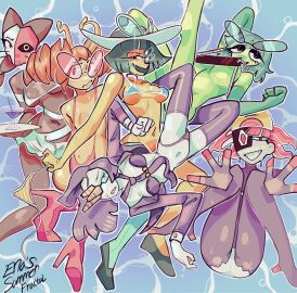 6girls ass bikini breasts coral_glasses dream_bbq ena ena_(series) female hands_up_(joel_g) joel_g loopsdaloop margo_(joel_g) multiple_females multiple_girls navel taski_maiden_(ena) the_shepherd_(ena) ula_(joel_g) underboob