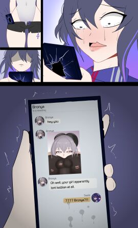 ass balls big_ass big_balls big_butt big_penis bronya_rand cellphone cheating cuckquean dark-skinned_male dark_skin domination fat_male female femsub grey_hair heart heart-shaped_pupils honkai:_star_rail interracial kiss_mark kissing light-skinned_female light_skin lipstick_mark lipstick_on_balls lord_dante male maledom netorare ntr obese_male orientation_play overweight_male penis pov pov_eye_contact rimjob rimming rimming_male saliva seele_(honkai:_star_rail) straight submissive_female ugly_bastard utter_domination