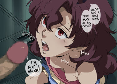 1boy 1girls after_fellatio artist_cg bangs bare_shoulders bent_knees blush boots breast_slip breasts brown_hair censored clothed_sex clothing cum cum_in_mouth cum_string cum_trail downblouse duo dutch_angle english_language extended_downblouse fellatio female footwear geafcart gundam gundam_unicorn hair_between_eyes ice_place imminent_fellatio indoors kizaki kizaki_(volvox) kneeling long_hair looking_at_another looking_up male micott_bartsch mosaic_censoring nipple_slip nipples no_bra open_mouth oral partial_male penis prostitution purple_hair red_eyes saliva semen semen_in_mouth semen_string sex sitting small_breasts solo_focus speech_bubble straight sweat text translated transparent viewed_from_above volvox wardrobe_malfunction wariza wavy_hair yukimi