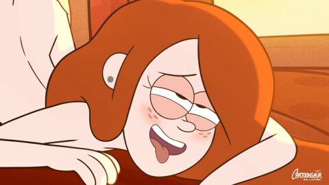 1boy 1girls 2d 2d_animation aged_up ahe_gao ahegao ambiguous_penetration animated bedroom cartoonsaur completely_nude earrings enjoying face_down_ass_up female female_focus freckles fucked_silly gravity_falls happy_sex looking_pleasured male nude penis redhead sex sex_in_bed straight tongue tongue_out torogao wendy_corduroy young_adult young_adult_man young_female