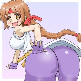 1girls art_of_fighting ass bending_over bent_over big_ass big_breasts braid braided_ponytail breasts brown_eyes brown_hair busty cameltoe clothed female gloves headband huge_ass huge_breasts king_of_fighters leggings light-skinned_female light_skin long_hair looking_at_viewer looking_back pants ponytail pussy spandex thick thick_thighs thighs tied_hair voluptuous voluptuous_female yoga_pants yuri_sakazaki