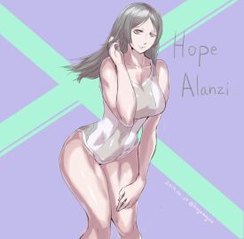 1girls big_breasts black_hair breasts female hope_(xenoblade) hope_alanzi large_breasts looking_at_viewer nintendo solo swimsuit uya_(yurukah) wide_hips xenoblade_(series) xenoblade_chronicles_x