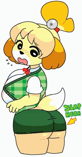 1girls 2024 2d_animation animal_crossing animal_crossing_new_horizons animal_crossing_new_leaf animated ass big_ass big_breasts big_butt big_thighs breasts dream-cassette female hoshime huge_breasts isabelle_(animal_crossing) mouth nintendo open_mouth pony_tail ponytail shiny_ass shiny_breasts shiny_butt shiny_hair shiny_skin shocked shocked_expression solo solo_female surprised surprised_expression tail text text_bubble thighs tight_clothes tight_clothing white_background yellow_fur
