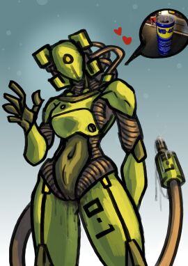 anthro cyborg female looking_at_viewer pussy pussy_ejaculation pussy_juice pussy_juice_drip pussy_juice_trail robot robot_girl robot_humanoid