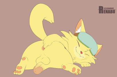 1boy anal anal_fingering anal_masturbation anal_sex animated fingering furry genitals male male_only masturbation nintendo open_mouth penetration penis renabu smile solo spitz_(warioware) warioware