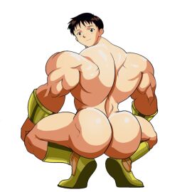 1boy ass big_ass big_butt boots boots_only broly_culo bubble_ass bubble_butt huge_ass huge_butt looking_at_viewer male male_only meme muscles muscular muscular_male naked naked_male neon_genesis_evangelion no_visible_genitalia nude nude_male presenting presenting_hindquarters semi_naked semi_nude shinji_ikari shoes shoes_on shoes_only smile smiling_at_viewer solo solo_male squatting transparent_background