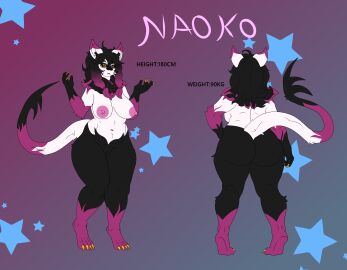 absurd_res anthro ass bat big_breasts big_butt black_body black_fur black_hair black_sclera breasts chest_tuft colored_nails fangs female fur genitals hair hi_res mammal multicolored_hair nails naoko_(zortrex) nipples pink_body pink_fur pink_hair pink_nipples sagging_breasts slightly_chubby slightly_chubby_female solo spikes spikes_(anatomy) teeth tuft two_tone_hair vulva white_body white_fur yellow_eyes yellow_nails zortrex