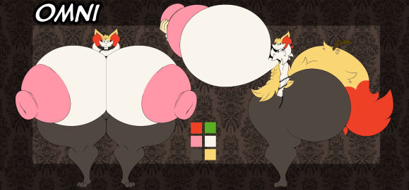 ass ass_bigger_than_head braixen breasts breasts_bigger_than_head bubble_ass bubble_butt female female_only furry hyper_ass hyper_breasts hyper_nipples muffyhecc nipples nude omni_(braixen) pokemon pokemon_(species) tagme thick_thighs wide_hips