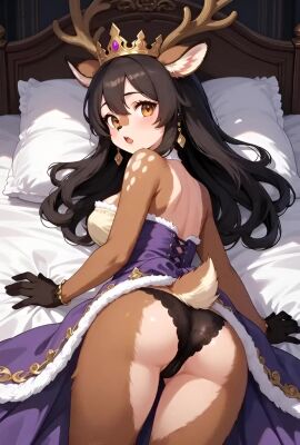 ai_generated bed moira reindeer spread_butt tagme video