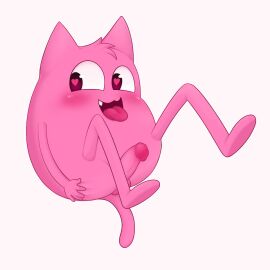 1boy 1other alien alternate_species ambiguous_gender ambiguous_species animal_ears animal_genitalia animal_tail ass ass_grab balls ballsack blush breastless cock color colored creature digital_drawing_(artwork) digital_media_(artwork) ear ears_up floating furry heart-shaped_pupils legs_up lying_down lying_on_back male medium_penis nippleless no_bra no_humans no_nipples no_panties no_underwear noodle_arms noseless oc oerba_yun_fang open_eyes open_mouth open_smile original original_character penis penis_out pink_balls pink_body pink_cock pink_fur pink_hair pink_penis pink_skin small_body solo solo_focus tail thick_ass tongue tongue_out uncensored uncensored_penis what white_background