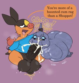 ahe_gao balls balls_clench bfad big_balls cheek_bulge clenched_balls cocky cum cum_in_mouth cum_inside cumflated_belly cumflation deepthroat dialogue drooling_on_penis excessive_cum fellatio female fur furry hanging_balls hotlink_(nylonheretic) huge_balls huge_cock male nilonhole nylonheretic penis pokemon shuppet sloppy sloppy_blowjob small_but_hung smug smug_face straight sweat sweaty_balls tepig testicles testicles_clench tongue tongue_out veiny_penis wet_penis