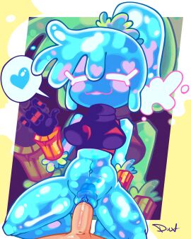 1girls :3 bare_shoulders bare_thighs barely_visible_genitalia belly blue_body blue_hair blush bottomless cock cute dick duxt female female_focus female_only forest_funkin friday_night_funkin friday_night_funkin_mod gloves liquid male penis penis_in_pussy ponytail pussy pxym sex straight straight_sex translucent translucent_body vagina vaginal_insertion vaginal_penetration vaginal_sex water water_body watterg_(friday_night_funkin)