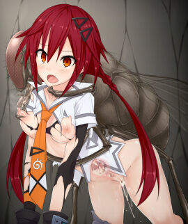 1girls ass blush bodily_fluids breast_grab breastfeeding breastfeeding_animal breastfeeding_during_sex breasts censored clothing cum cum_in_pussy cum_in_uterus cum_inside ejaculation female fly from_behind hairclip insectophilia insects interspecies light-skinned_female light_skin long_hair male mingaru mosaic_censoring necktie neptunia_(series) nipples open_mouth orange_eyes penetration penis pussy red_hair sex sex_from_behind side_view spread_legs tears torn_clothes twintails uterus uzume_tennouboshi vaginal_penetration wide_eyed x-ray