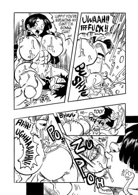 abs areola ass big_breasts black_and_white boa_hancock breasts comic comic_page cowgirl cowgirl_position cum curvy_female curvy_figure dialogue earrings fat_ass female full_lips goudadunn huge_breasts huge_thighs kissing_penis male monkey_d_luffy muscular muscular_female nipples on_top one_piece penis pussy pussy_juice sex sucking sucking_penis text thick_thighs voluptuous_female