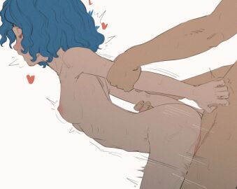 1boy 1girls adult_and_teenager age_difference arm_grab arms_behind_back ass berserk blue_hair blush breasts butterchalk closed_eyes completely_nude female female_focus female_penetrated freckles from_behind fucked_from_behind isma larger_male loving_it male male_penetrating male_penetrating_female mermaid_girl motion_lines nipples nude nude_female older_male_and_younger_female older_penetrating_younger perky_breasts petite prison_guard_position pussy sex sex_from_behind short_hair simple_background size_difference small_breasts smaller_female standing standing_sex teenage_female teenager thrusting vaginal_penetration vaginal_sex wavy_hair young younger_female younger_penetrated